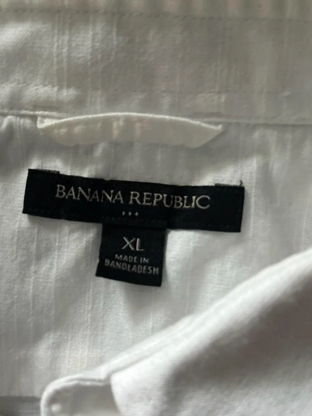 Banana Republic White Short-Sleeve Button-Down Shirt